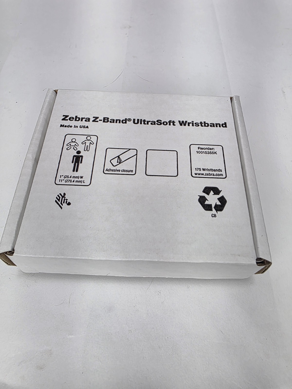 (1) Zebra Z-Band 1″ X 11″ Ultrasoft Wristband Single Cartridge10015355K- White