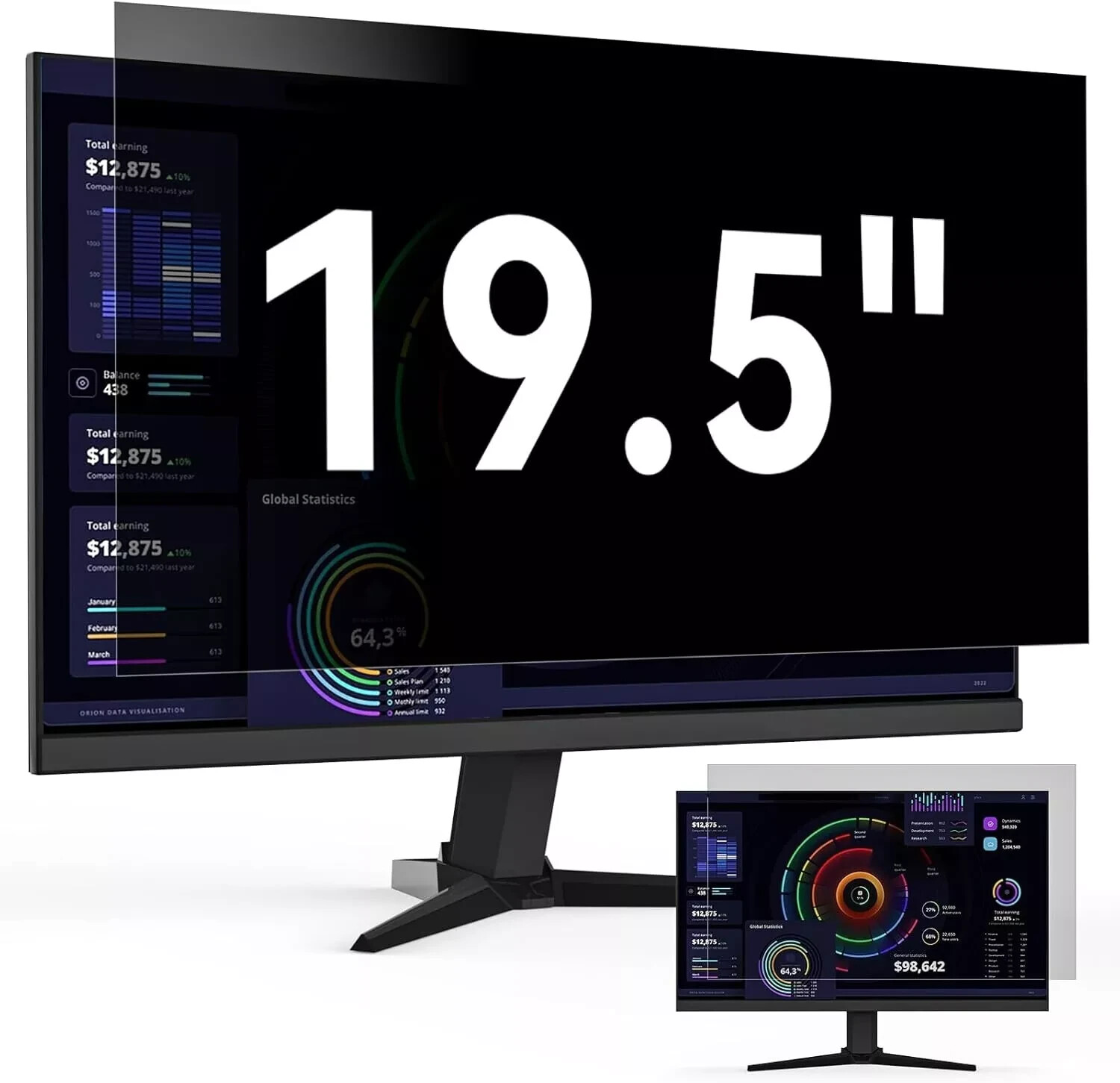 19.5 Inch Computer Privacy Screen Filter for 5:4 Widescreen Monitor (1 Pack)