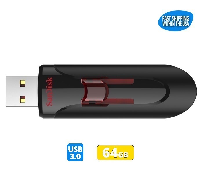 Sandisk Cruzer Glide 64GB 3.0 Flash Drive USB Thumb Drive