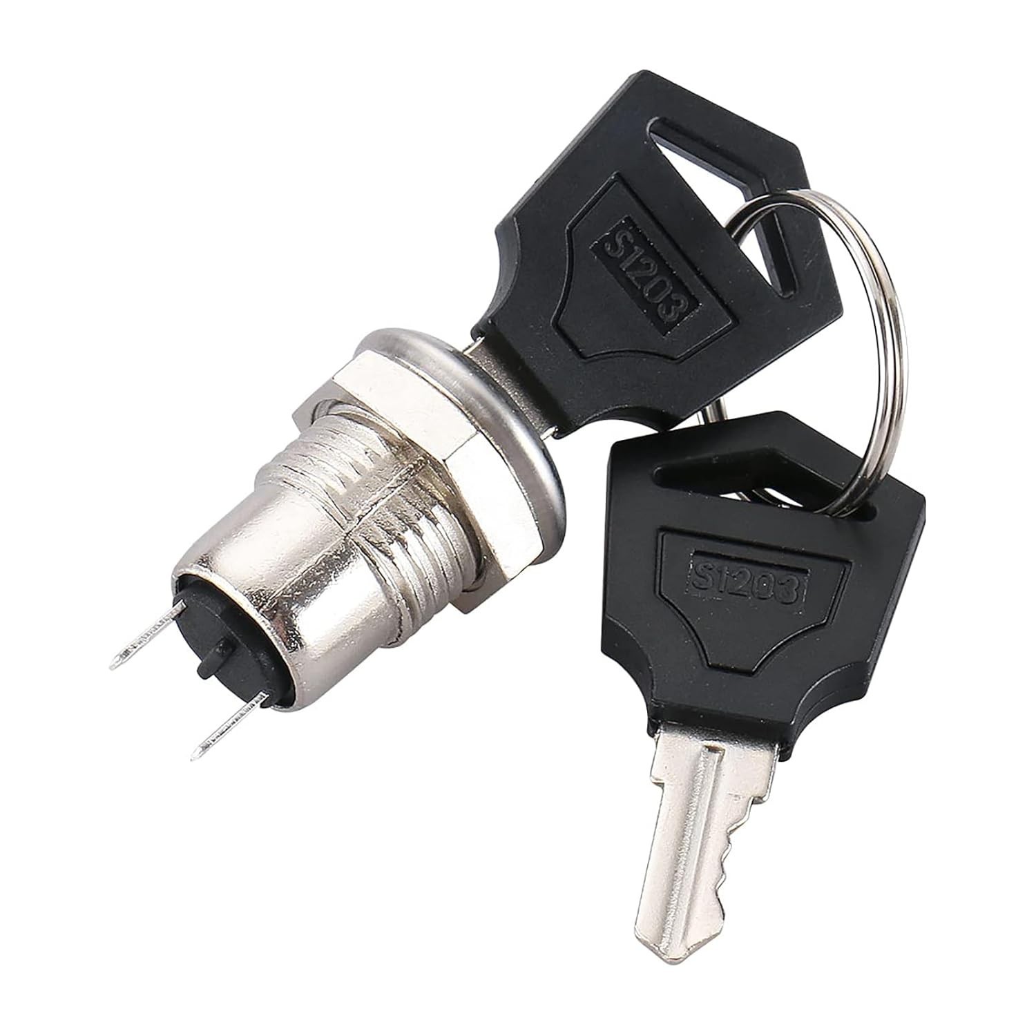 Zinc Keylock Switch Pack of 2 with 11mm Mounting – On-Off for Electrical Devices