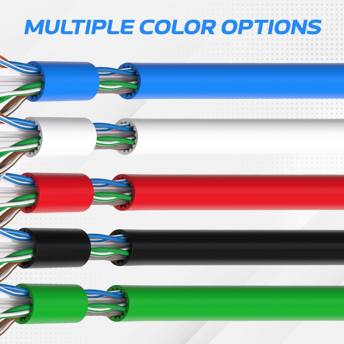 Cat6A Green UTP 1000ft Solid Copper Ethernet Cable 23AWG 10Gbps High-Speed Wire