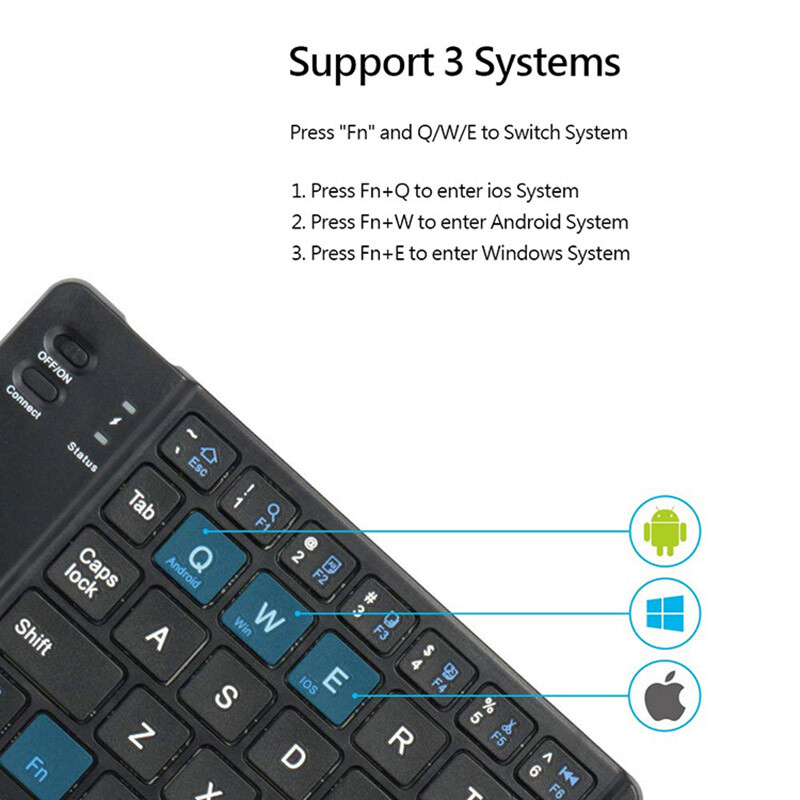Slim Wireless Bluetooth Keyboard For iMac iPad Android Phone Tablet PC Laptop