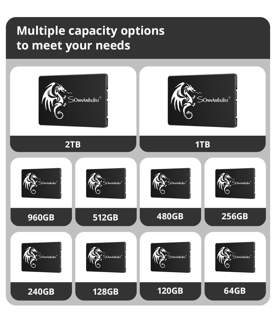 SomnAmbulist 2.5″ SATA III SSD 120GB 240GB Internal Solid State Drive lot