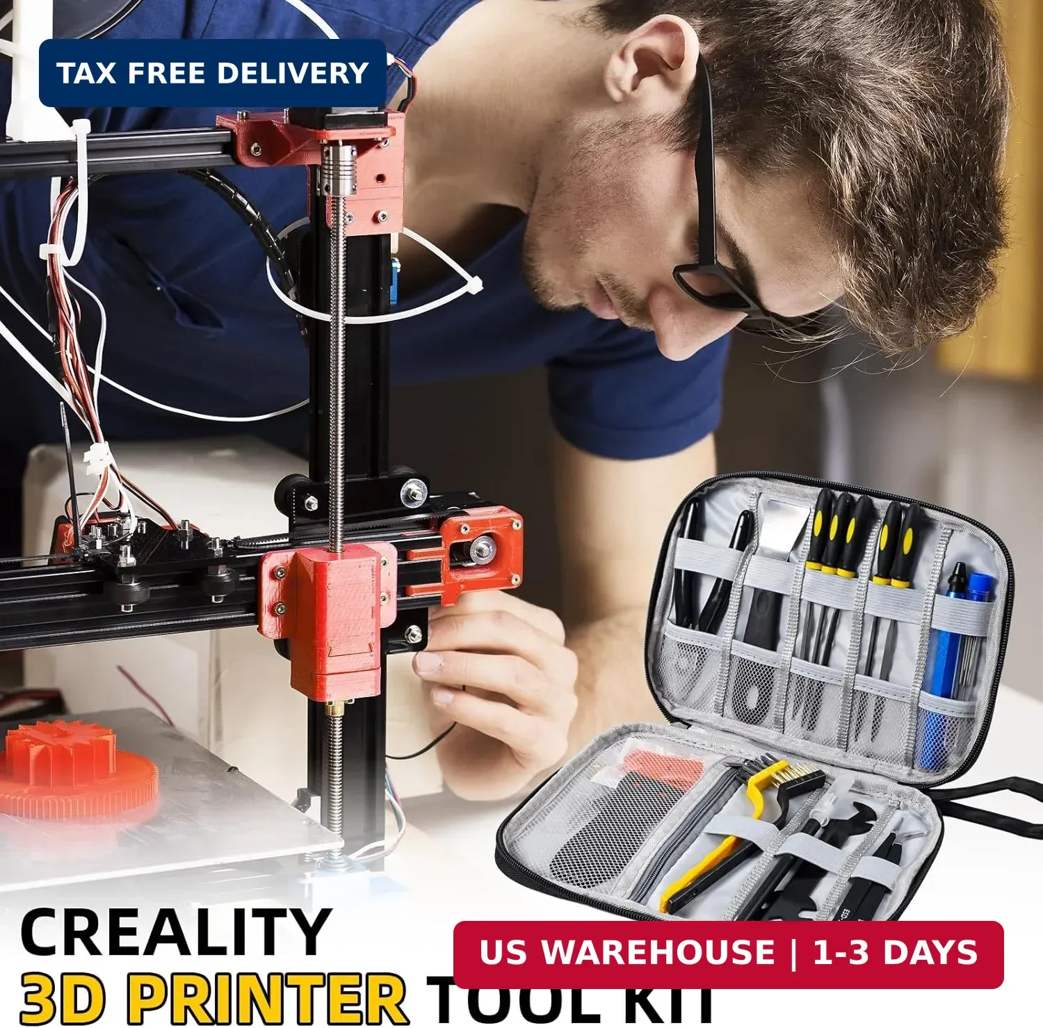 51Pcs 3D Printer Tools Kit,3D Printer Accessories for All FDM/SLA Printers Inclu