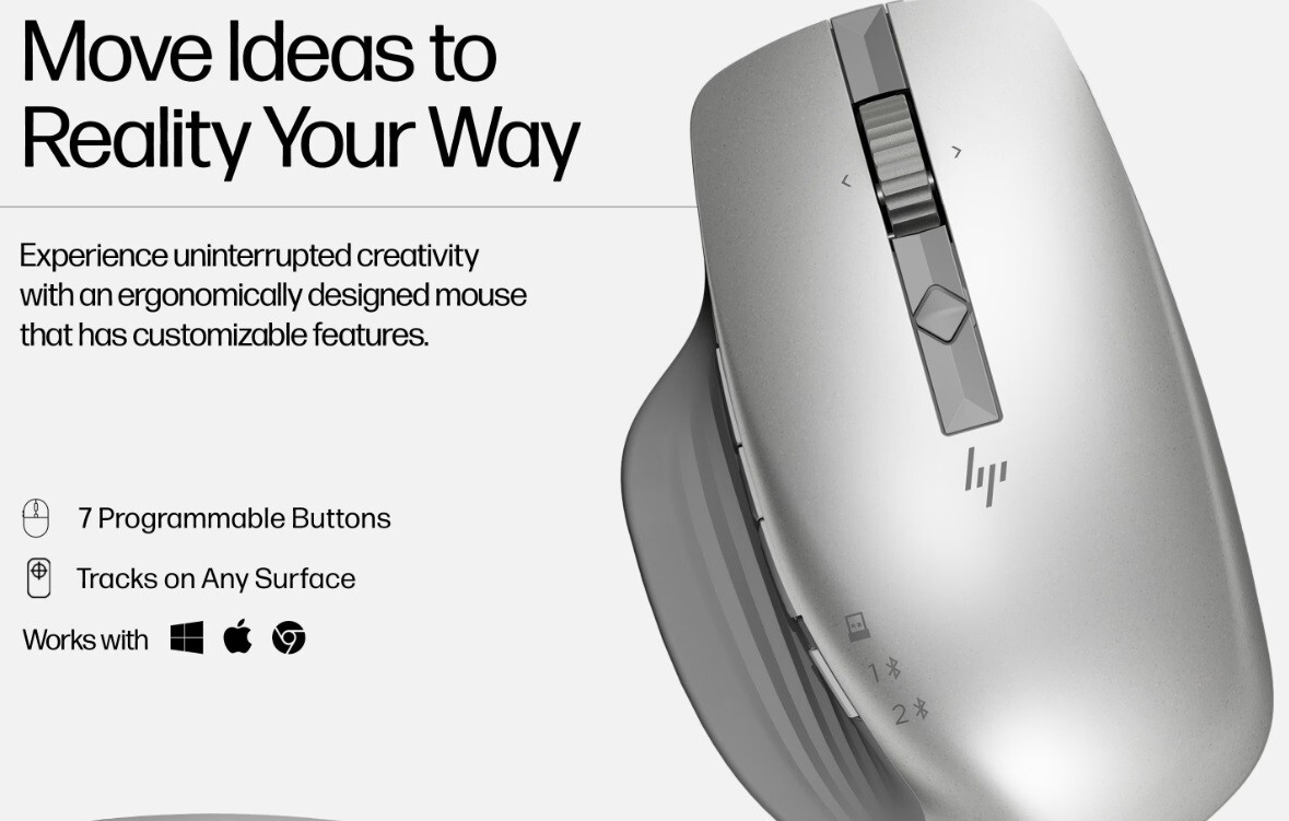 HP 930 Creator Wireless Silver Mouse (19U64AA#ABL) Genuine USA Seller