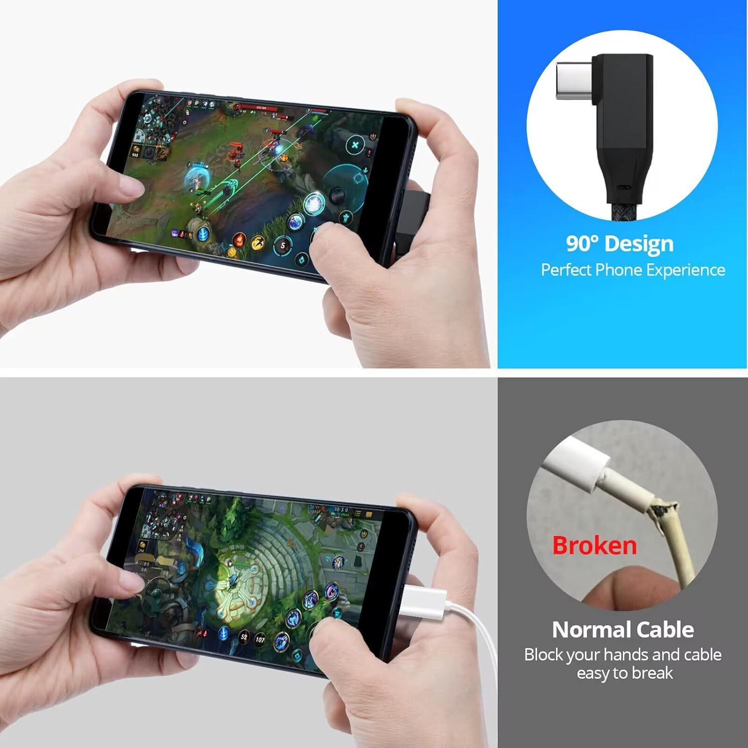 USB C 90 Degree Cable 0.5Ft, 6 Inch Short USBC to USBC 3.2 Gen2 20Gbps Cable Rig