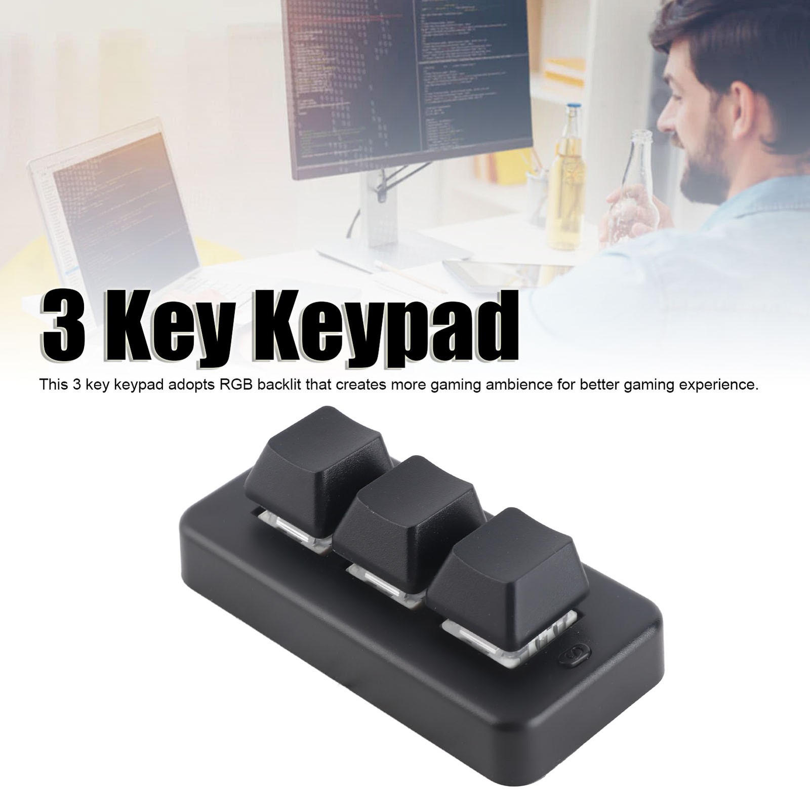 Compact 3 Key Macro Pad USB Interface For PC