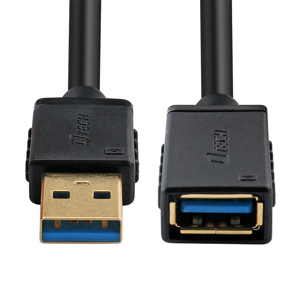 DTECH Gold Plated USB 3.0 Extension Cable 3 Feet Type A Male to 3ft, Black