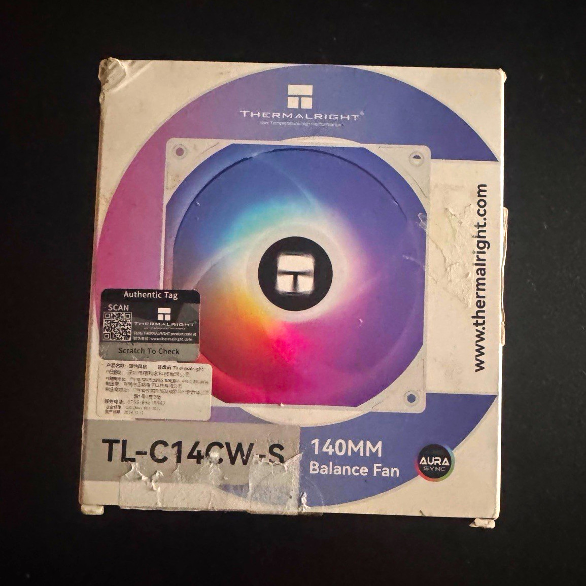 Thermalright TL-C14CW-S 140mm White ARGB PWM Case Fan 4-Pin 1500RPM