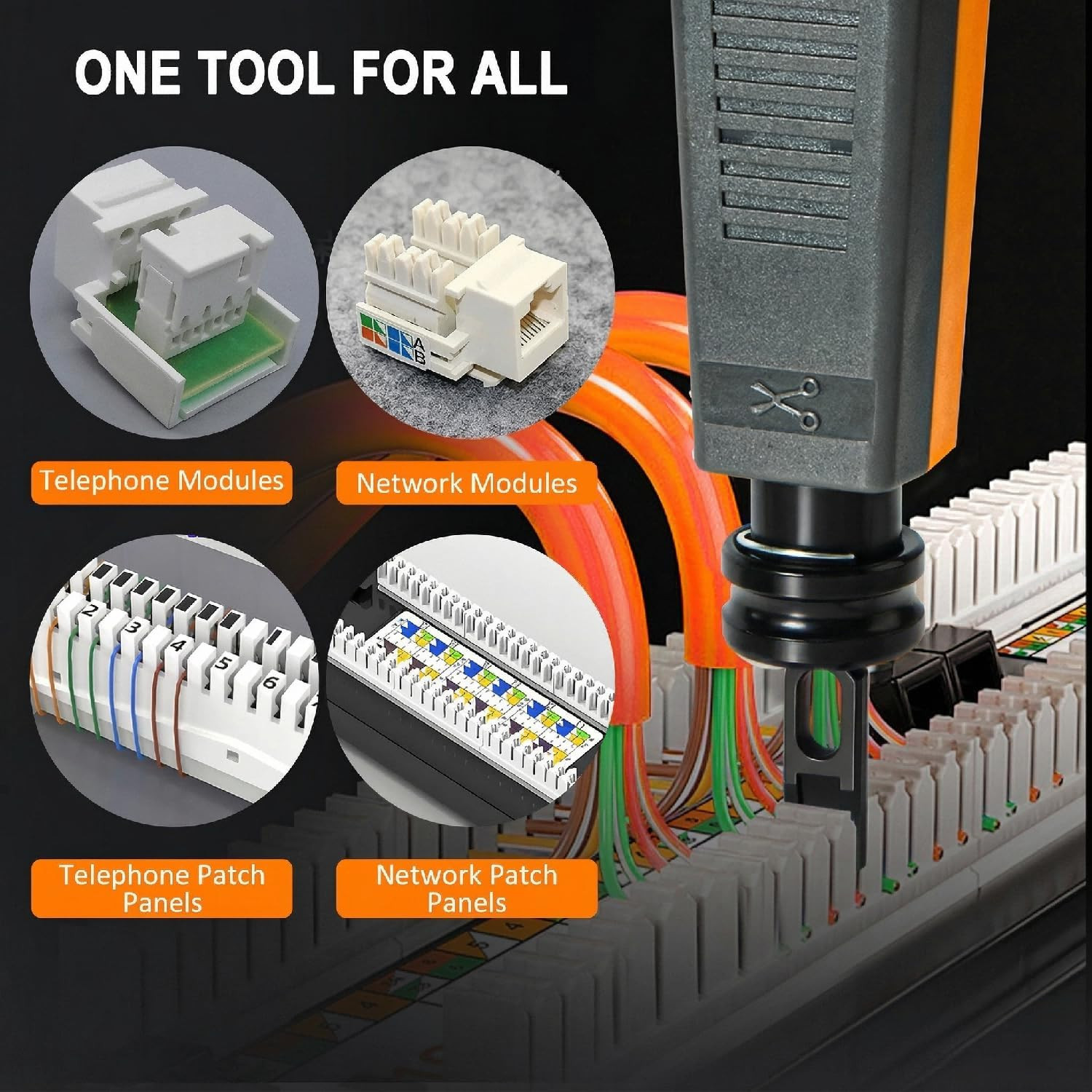 110 Punch Down Tool, Smooth-Cutting, Durable, Easy-to-Use Keystone Punch Down To