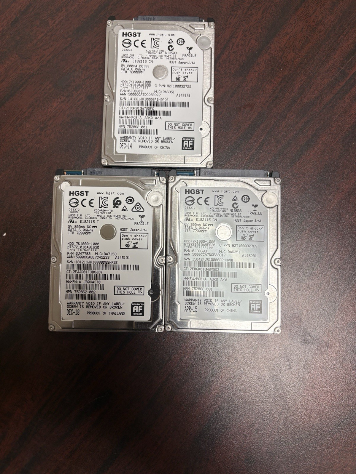 HGST Travelstar 7K1000 1TB 2.5″ SATA HDD | HTS721010A9E630 | Tested 100% Health
