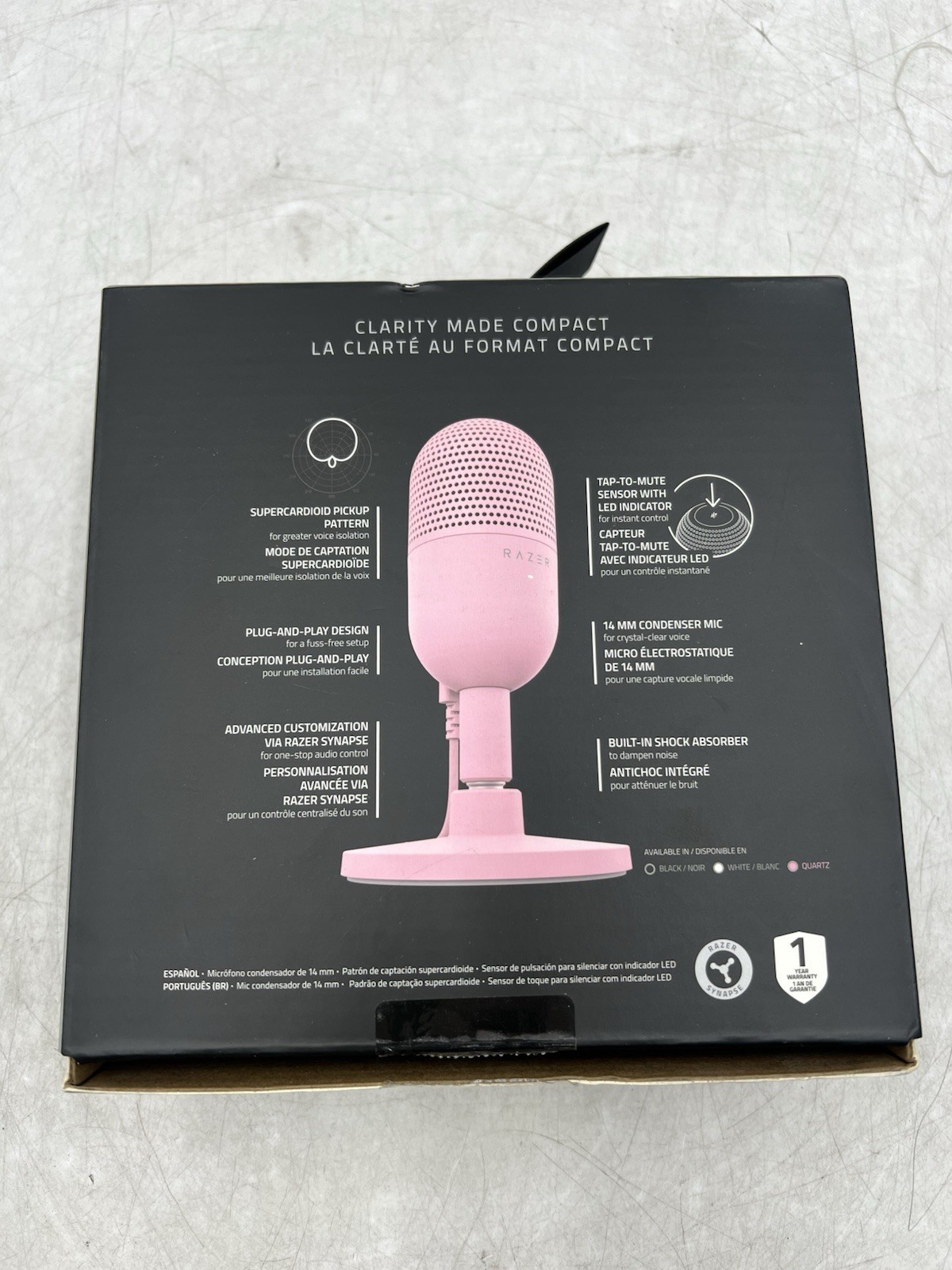 Razer Seiren V3 Mini Ultra Compact USB Microphone – Quartz Edition