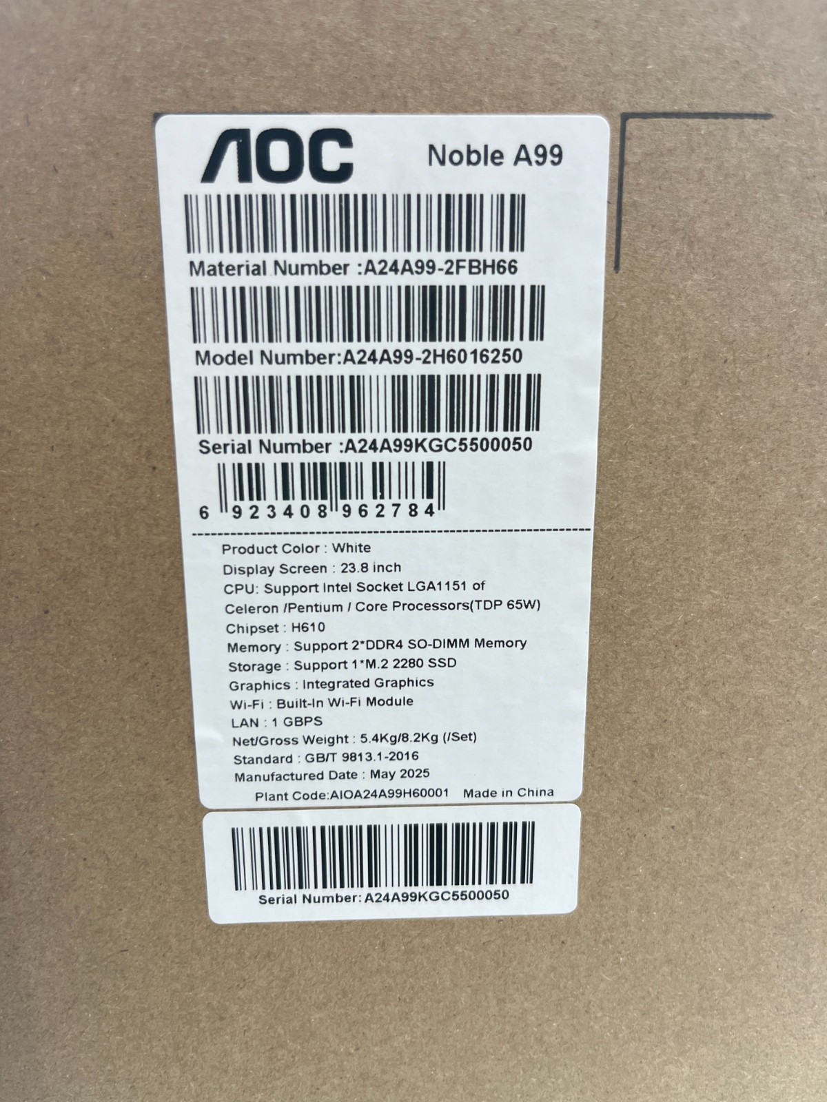 AOC AIOE99 24H610 All-in-One PC i5-13500T 16GB RAM 512GB SSD 24″ FHD W11 Desktop