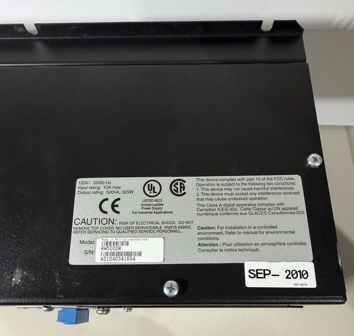 Allen Bradley 1609-U500N /A Uninterruptible Power Supply 500VA 325W 115VAC