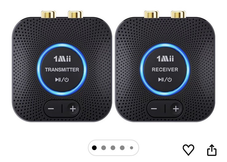 1Mii 2.4GHz Wireless Audio Transmitter Receiver Set for TV, 262Ft/80M Long Range