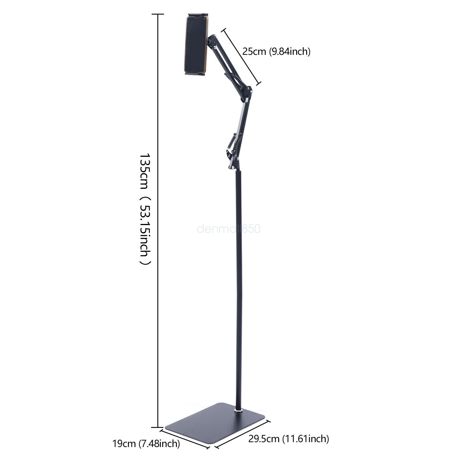 Universal 360° Tablet Holder Floor Stand Clamp Adjustable for 4-17cm Phone iPad