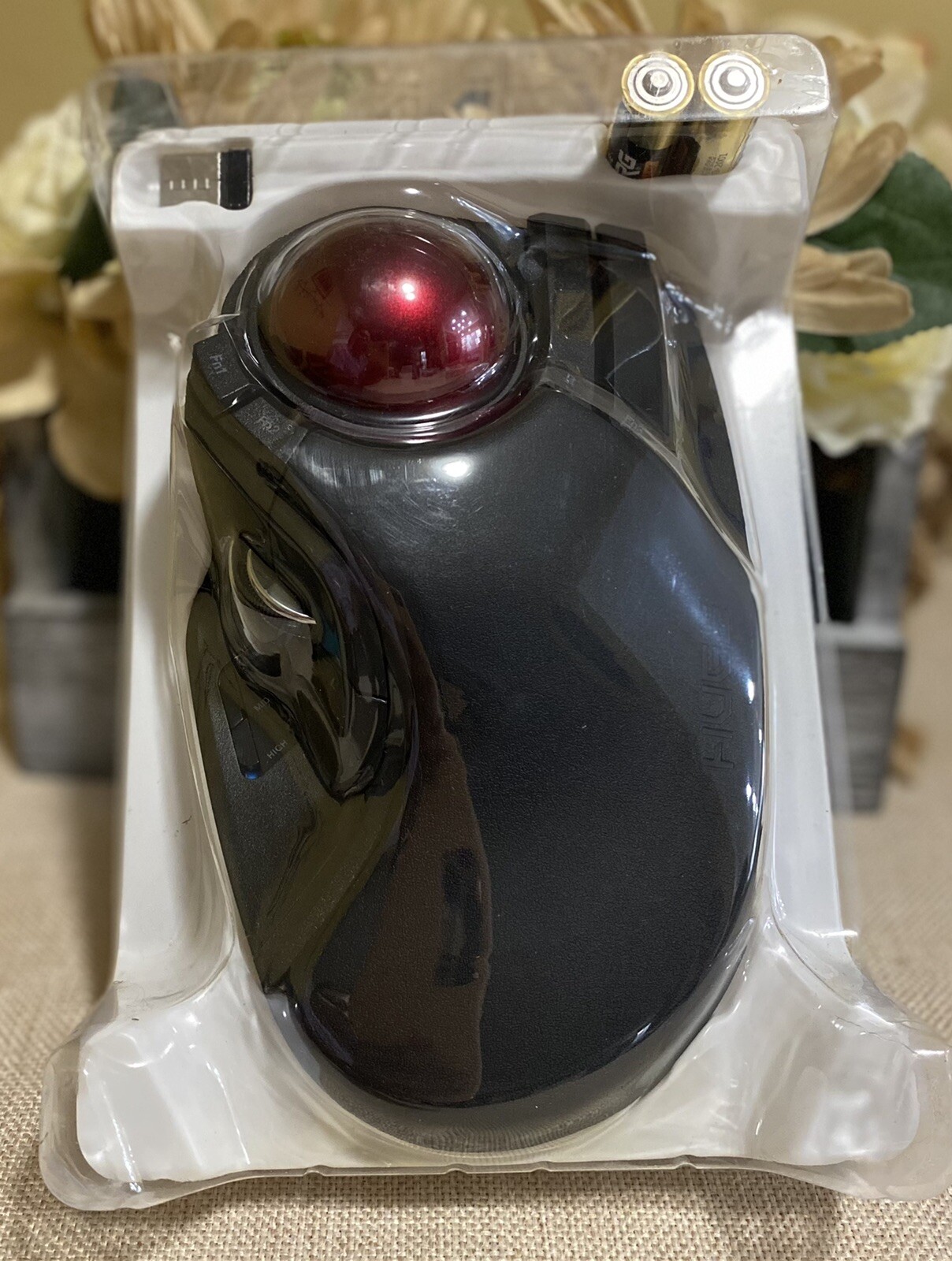 ELECOM Trackball Wireless Mouse Large Tapper M-HT1DRBK New