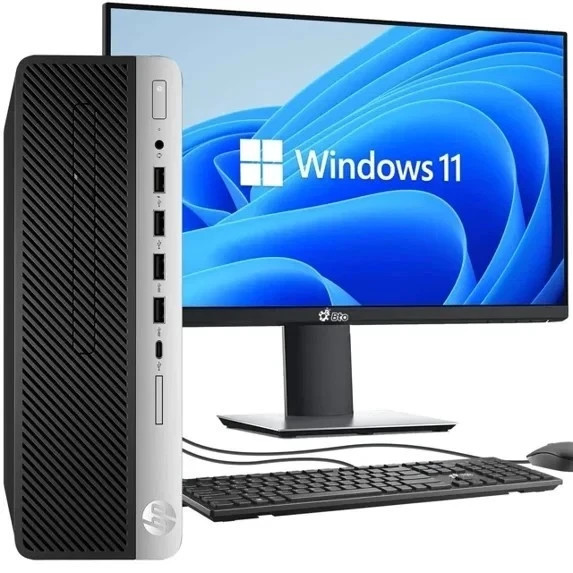 HP 600 G5 Desktop PC i5-9th 16GB RAM 1TB SSD HDD New 24″ LED Built-in WiFi Win11