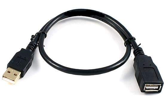 1.5FT USB 2.0 Extension Cable TYPE A-Male to TYPE A-Female Black