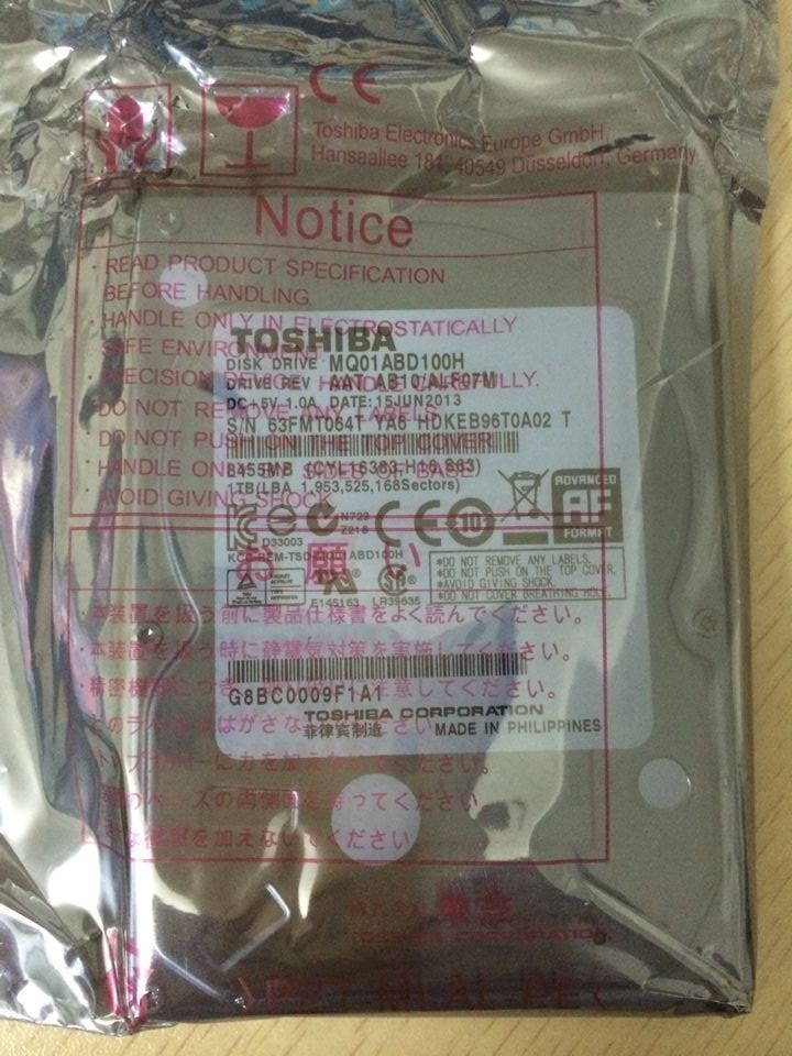 New 2.5″ 8GB SSD Hybrid hard drive TOSHIBA 1TB SATA3 6.0GB/S MQ01ABD100H HDD