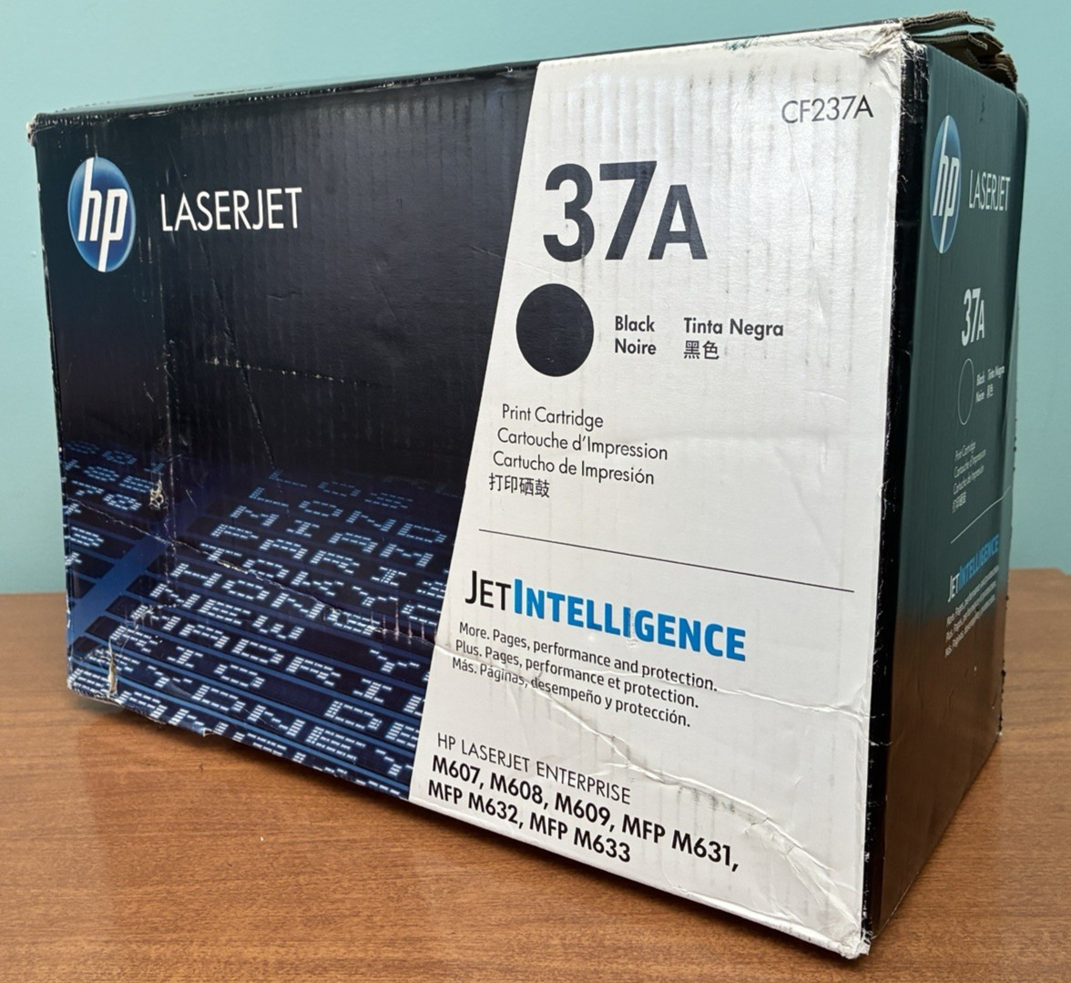HP 37A CF237A Black Toner Cartridge Genuine OEM New Sealed Retail Box (Damage)