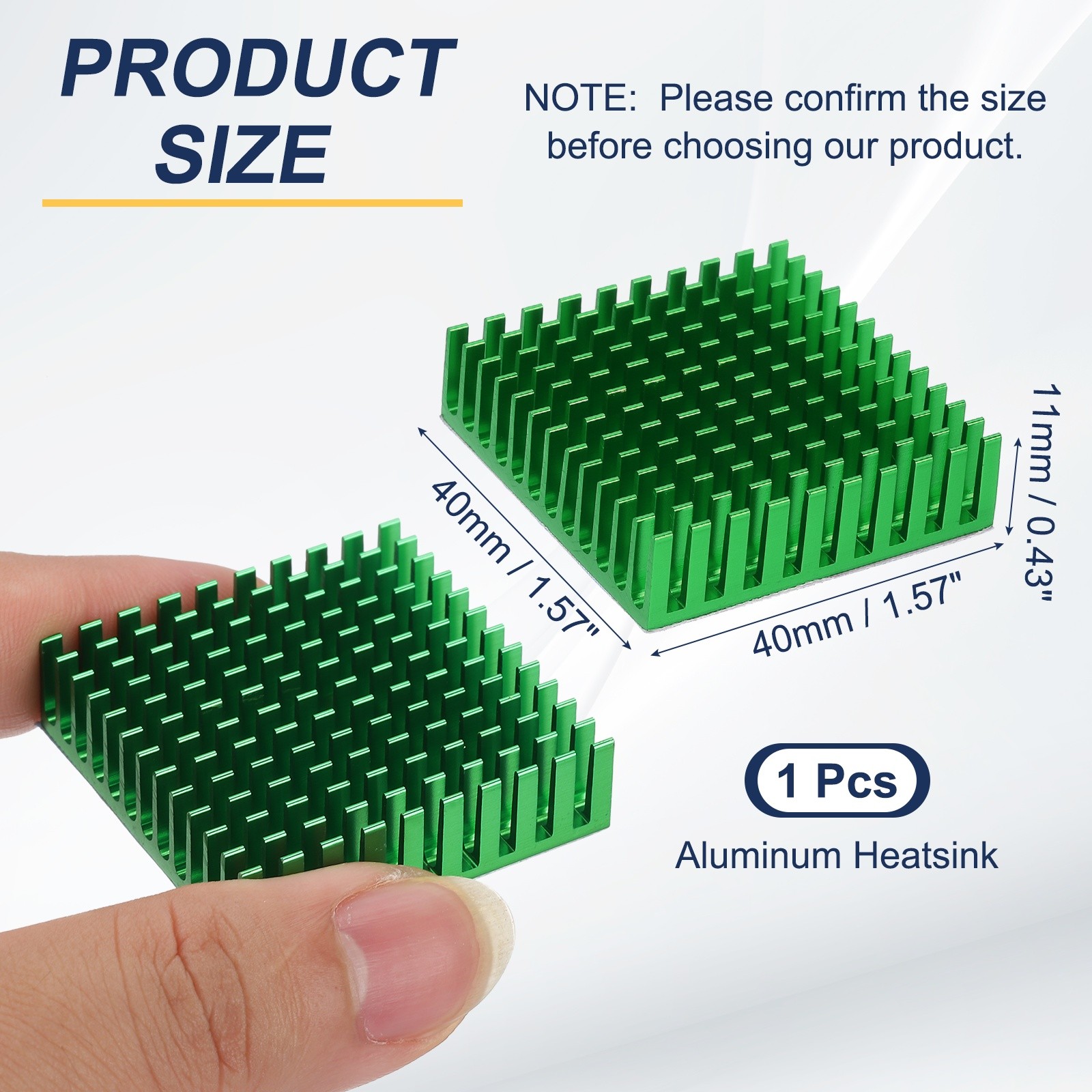 Heatsink 40x40x11mm Aluminum Heat Sink with Thermal Blue Sticker Green