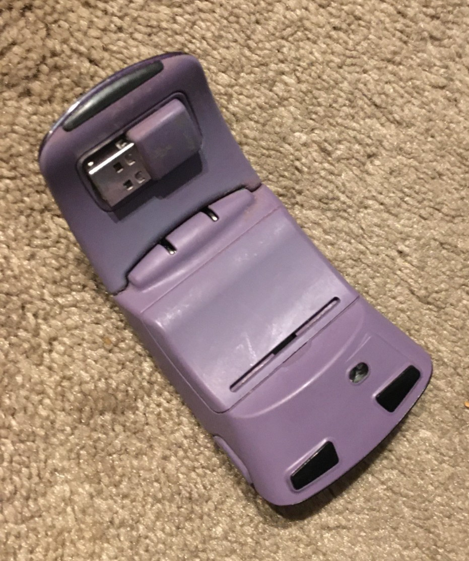 Microsoft Surface Arc Folding Mouse BlueTrack – Purple with Case : VGC