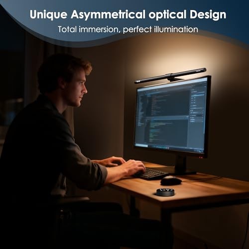 Computer Monitor Light Bar with Remote, Eye-Care Monitor Light Backlight Gray