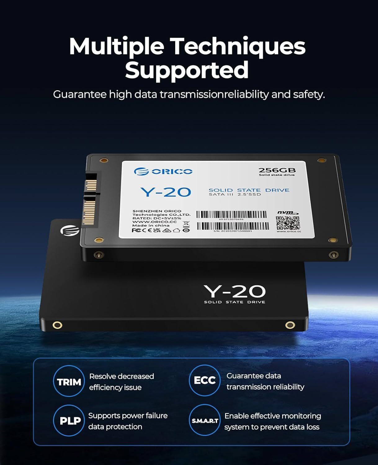 ORICO SSD 2.5″ SATA III Internal Solid State Drive 500MB/s Y20 S500 128/256 GB