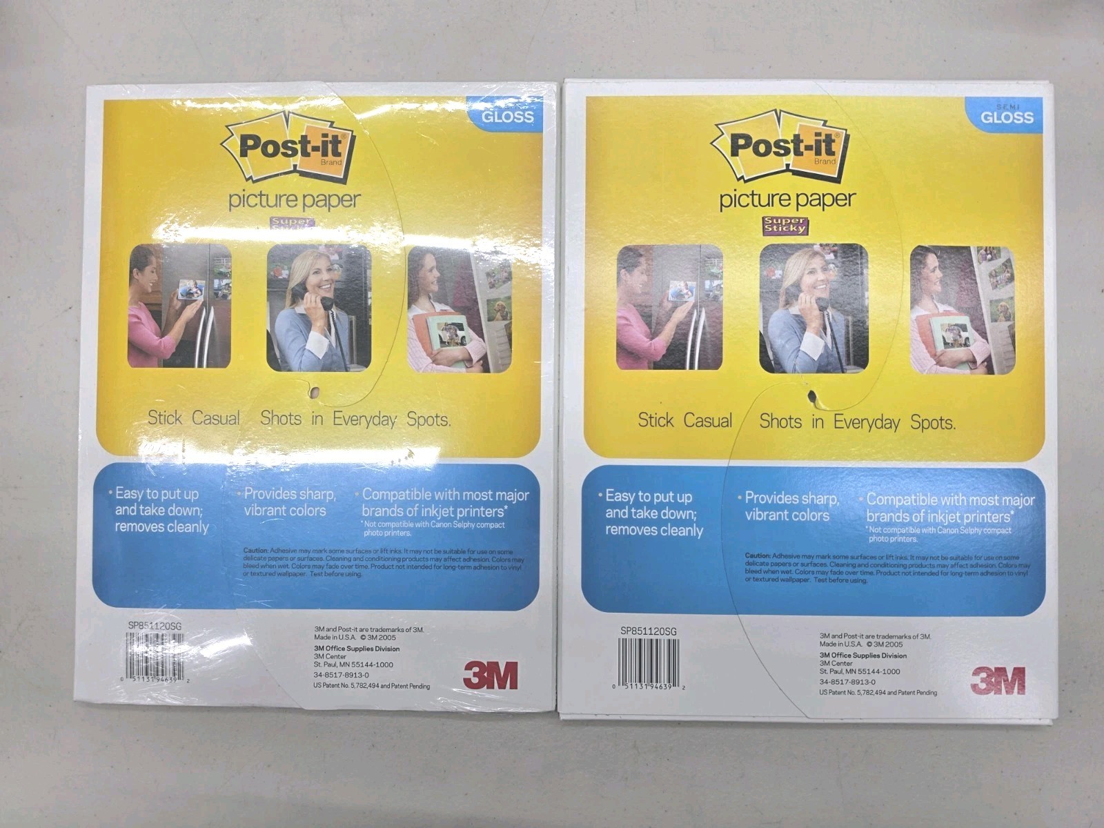 Post-it Picture Paper 20 Sheets 8.5X11 Semi Gloss 3M 7.5 ML Thick Print & Peal