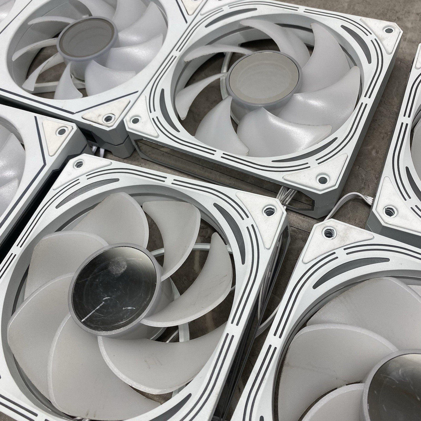 White 120mm RGB Case Fan Lot 7x PC Computer Cooling Fans Daisy Chain Tested