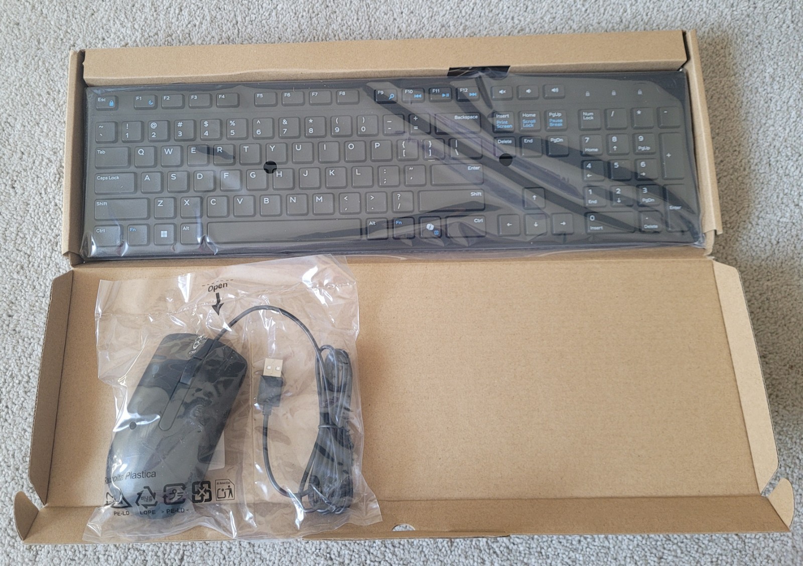 Dell USB Wired Keyboard and Mouse Combo For Office and Casual KB216-BK-US (New)