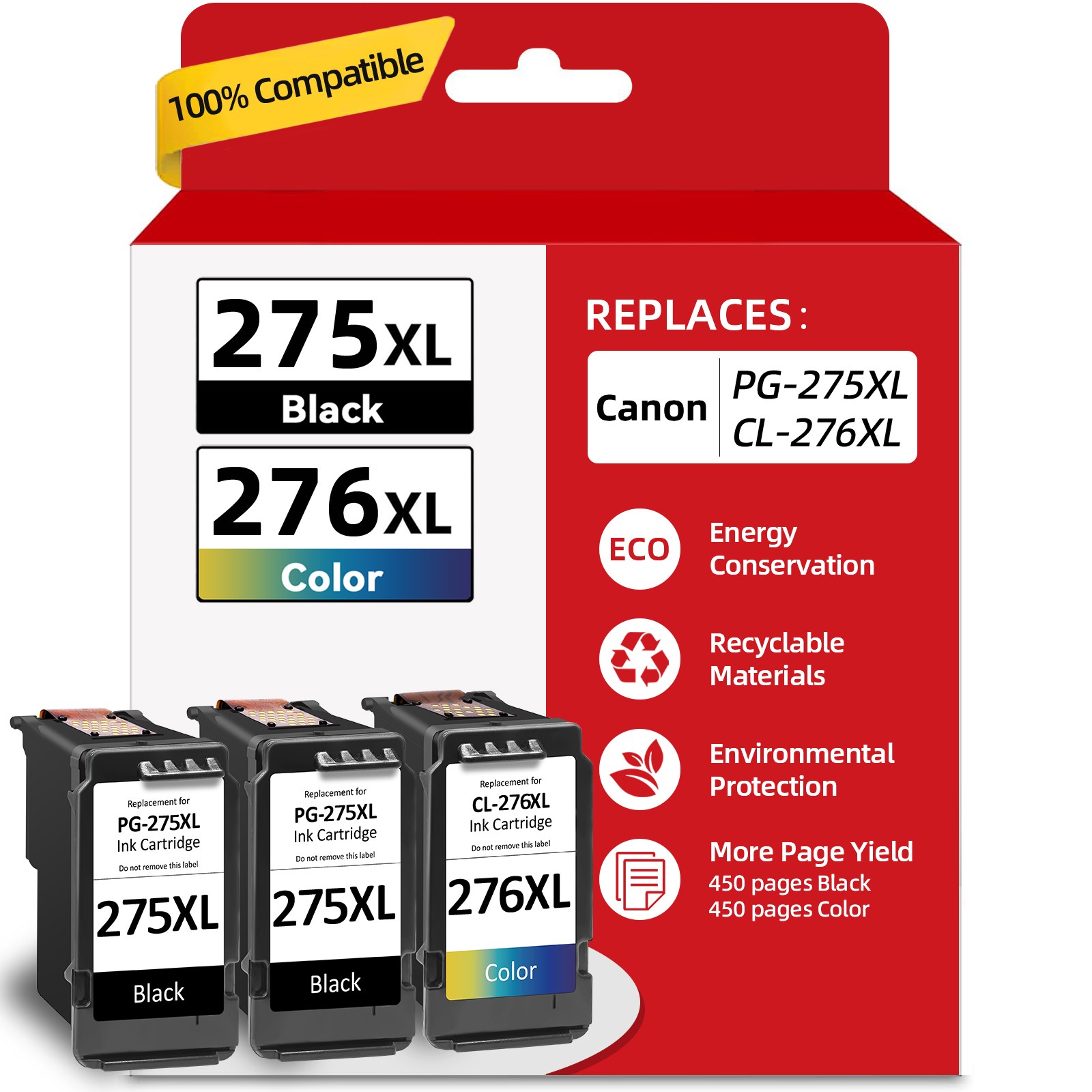 PG-275XL CL-276XL Ink Compatible with Canon 275 276 PIXMA Series TR4720 TS3520