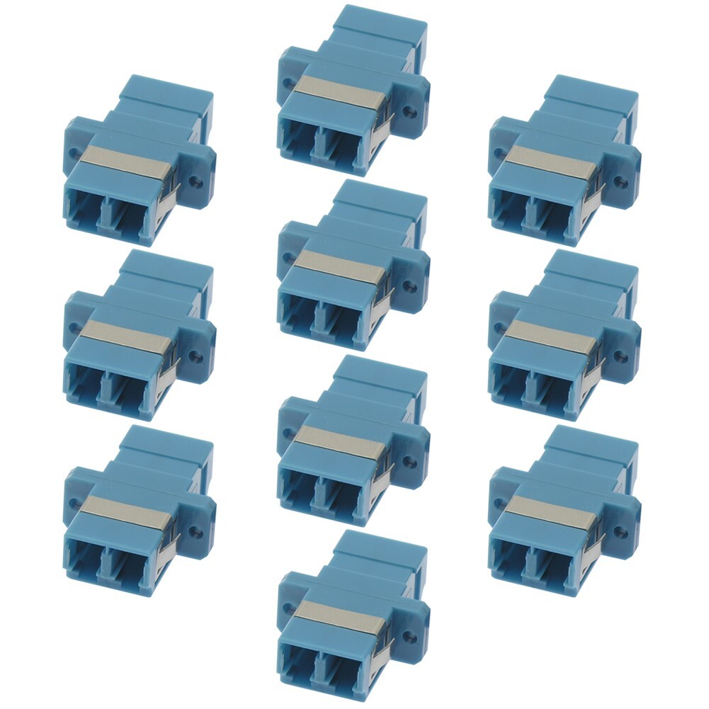 10x LC to LC Duplex Singlemode Flange Fiber Optic Optical Adapter Connector Blue