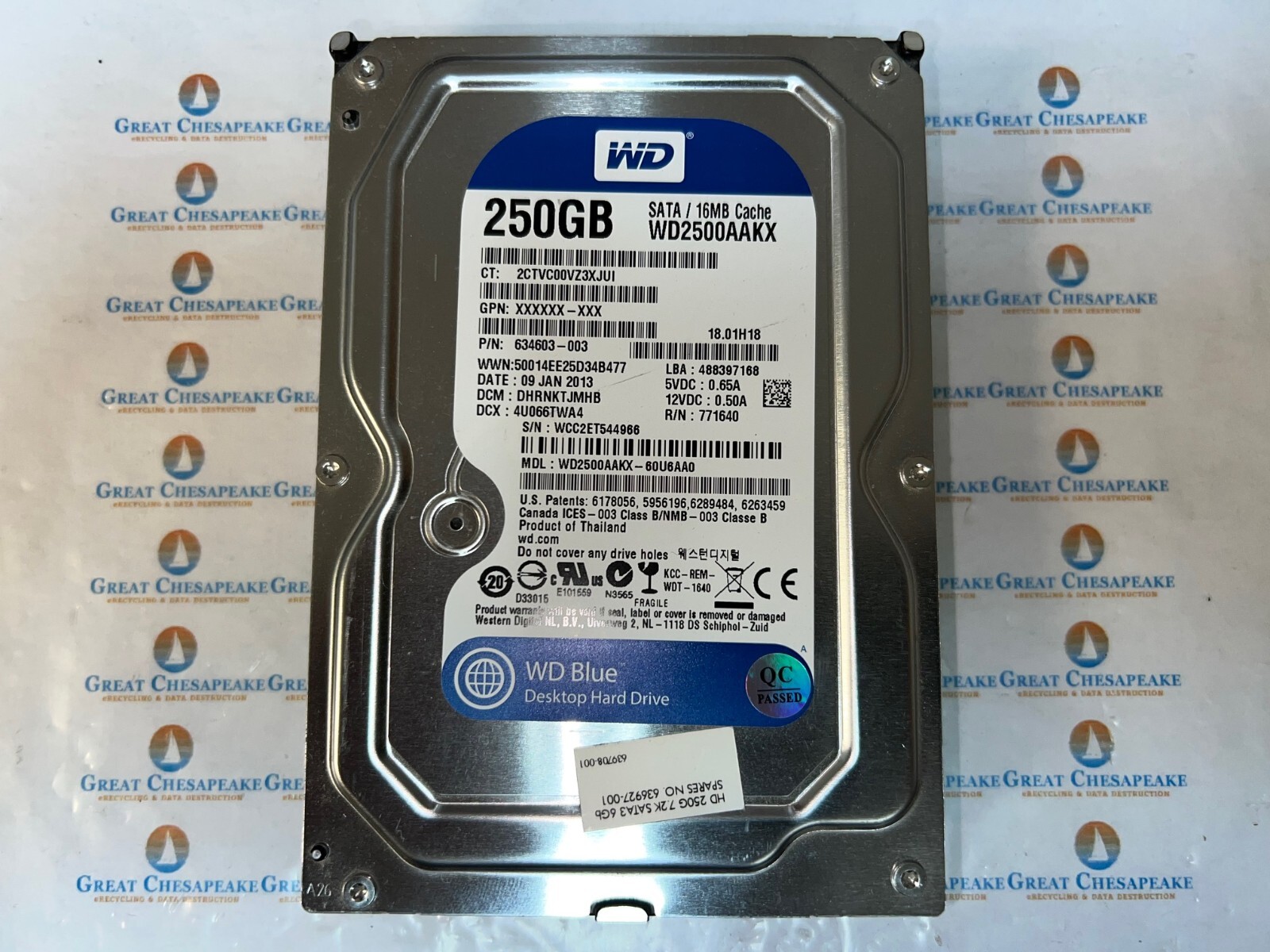 Western Digital WD2500AAKX-60U6AA0 Caviar Blue 250GB SATA 7200RPM 3.5″ HD TESTED