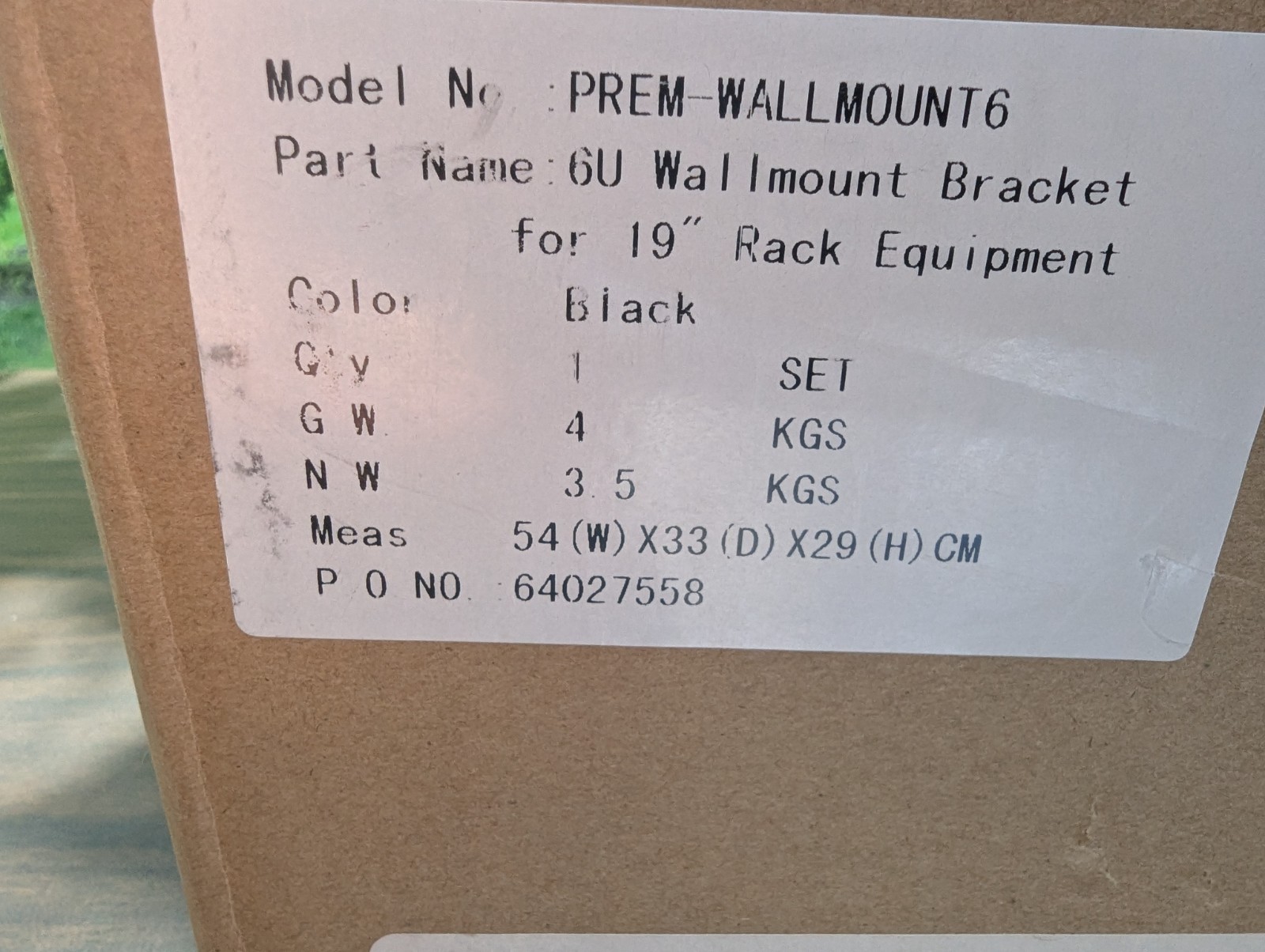 StarTech 6U 12in Deep Wallmounting Bracket for Patch Panel Steel Black Open Box