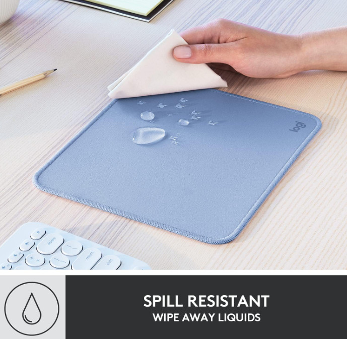 Logitech Mouse Pad – Studio Series, Computer Mouse Mat with Anti-Slip Blue Grey