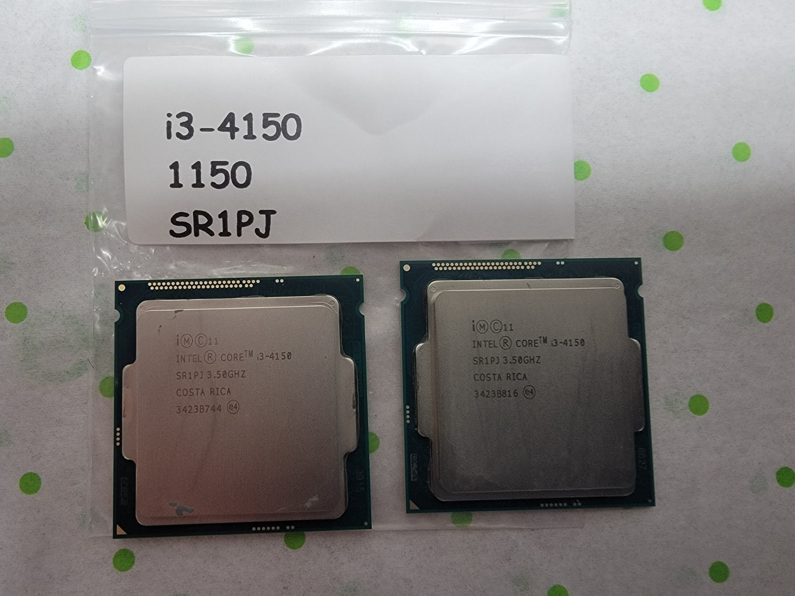 LOT OF TWO (2) – Intel Core i3-4150 3.5GHz 3MB 5GT/s SR1PJ LGA1150 Processor CPU
