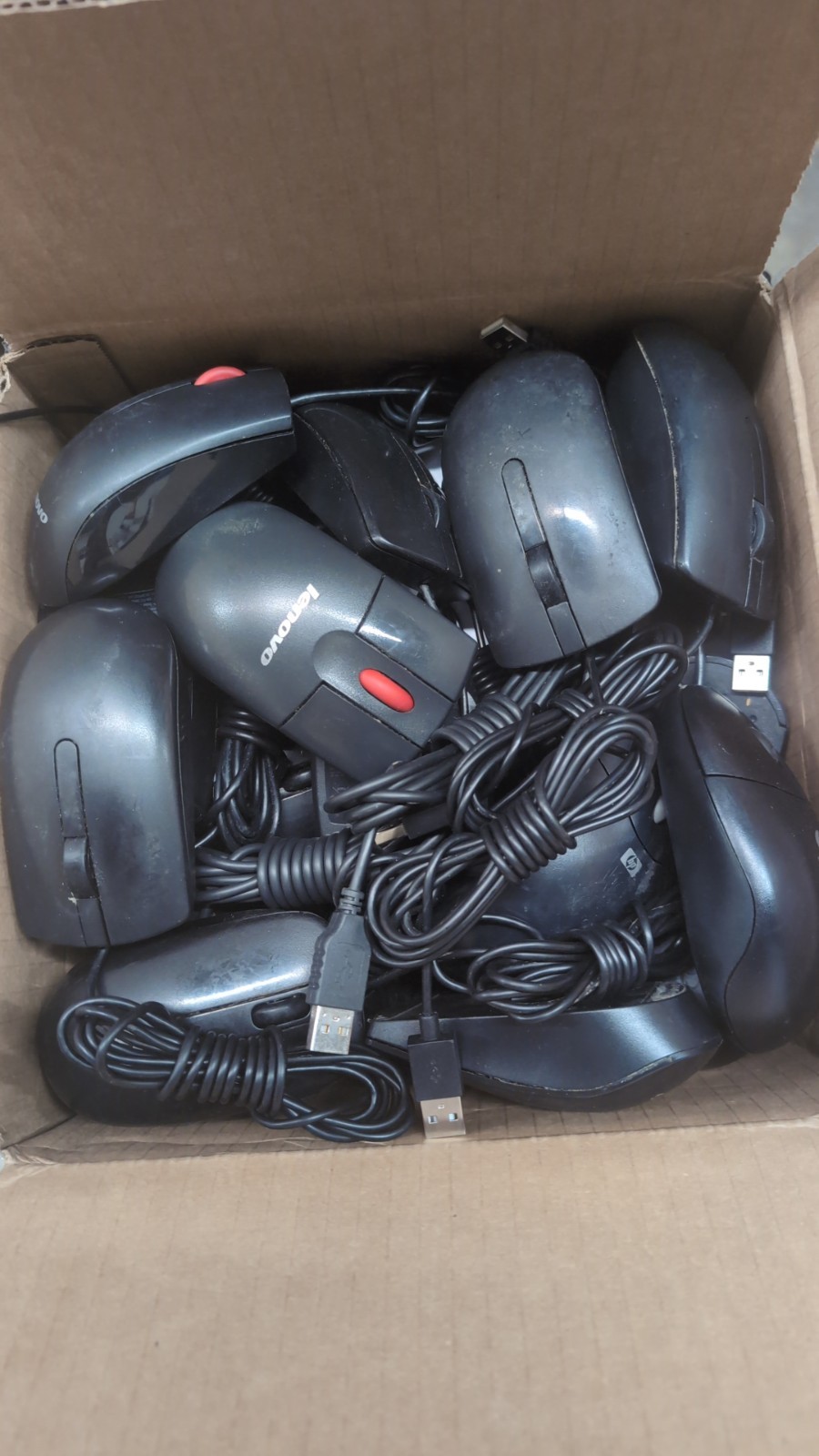 USB Wired Mouse MIX BRANDS HP Dell Lenovo Logitech Microsoft USED “LOT OF 10”
