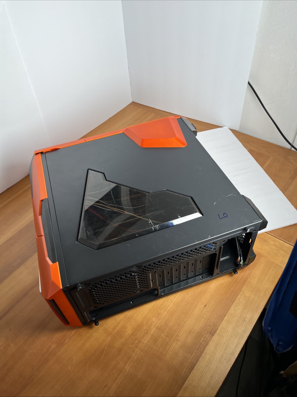 Segotep Computer Case Orange & Black W/ Wires Inside, Tested & Works