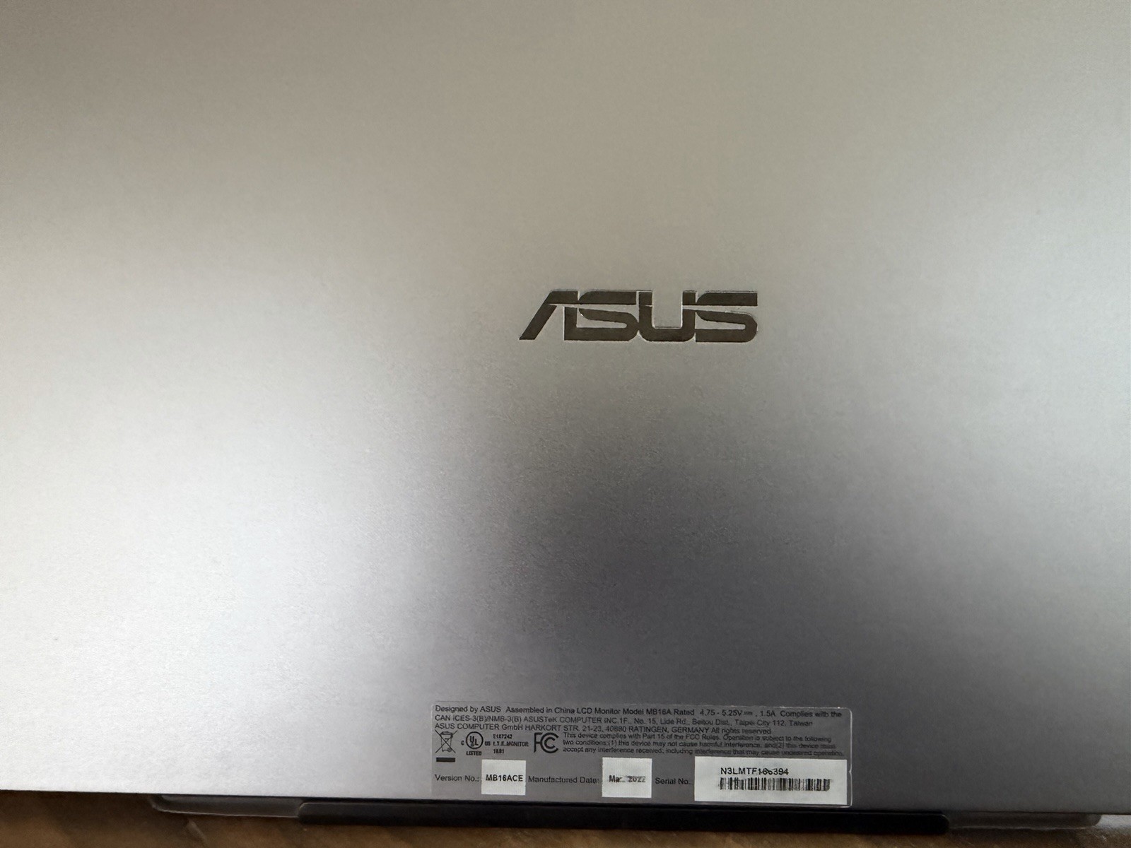 ASUS ZenScreen MB16ACE 15.6″ Full HD IPS LED Portable Monitor – Dark Gray