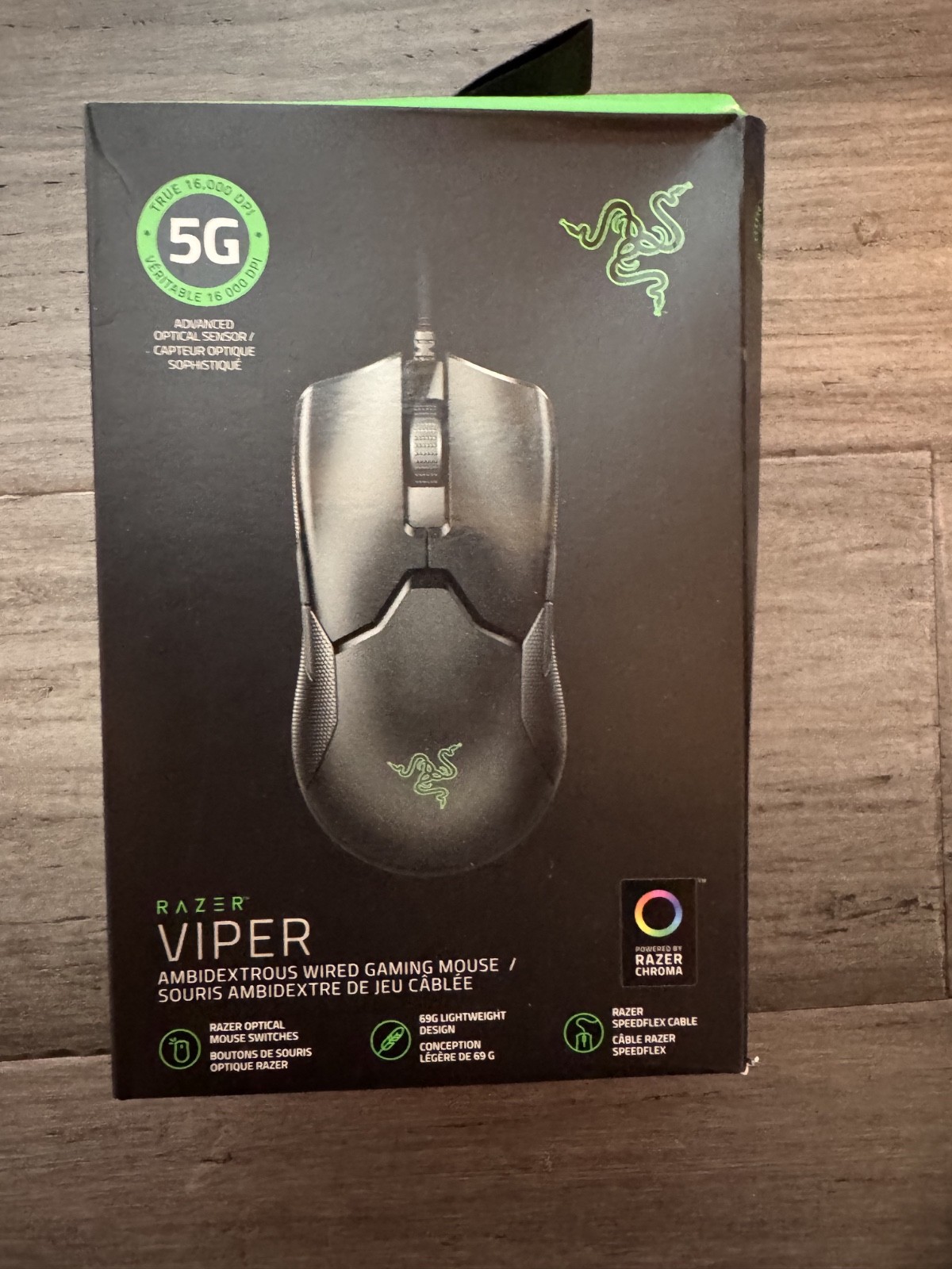 Razer Viper Wired Optical Gaming Mouse – Black with Chroma RGB Lighting