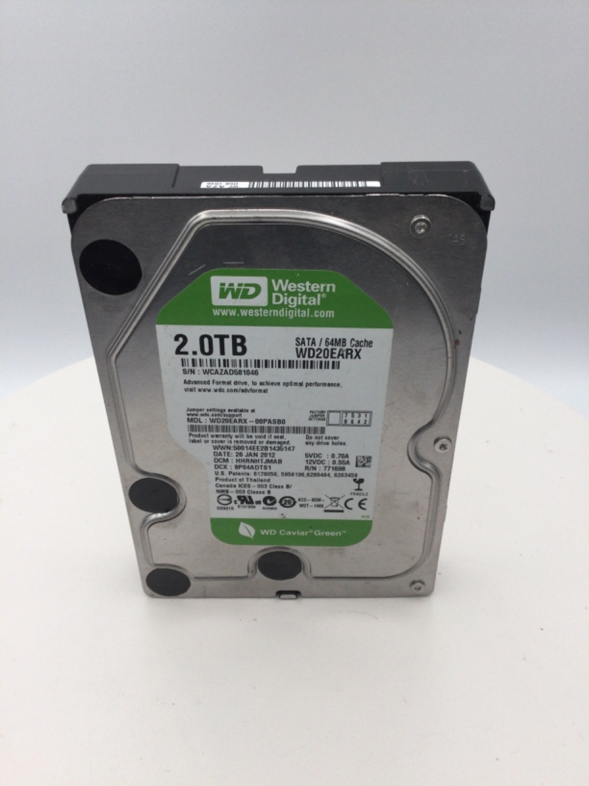 Western Digital WD20EARX-00PASB0 Caviar Green 2TB 3.5 SATA III WD Hard Drive