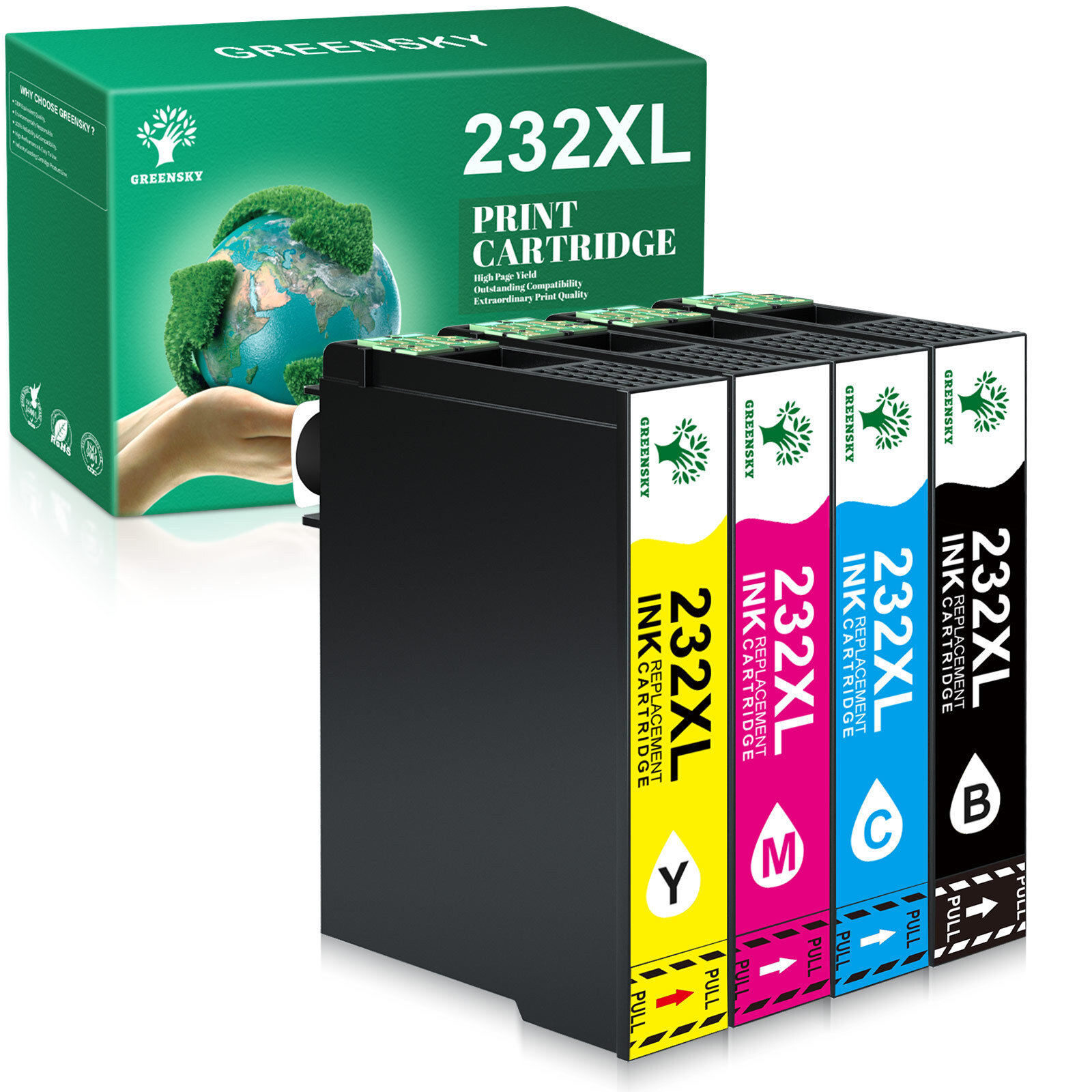 4PK 232XL for Epson 232 Ink Cartridges T232 for WF-2930 WF-2950 XP-4200 XP-4205