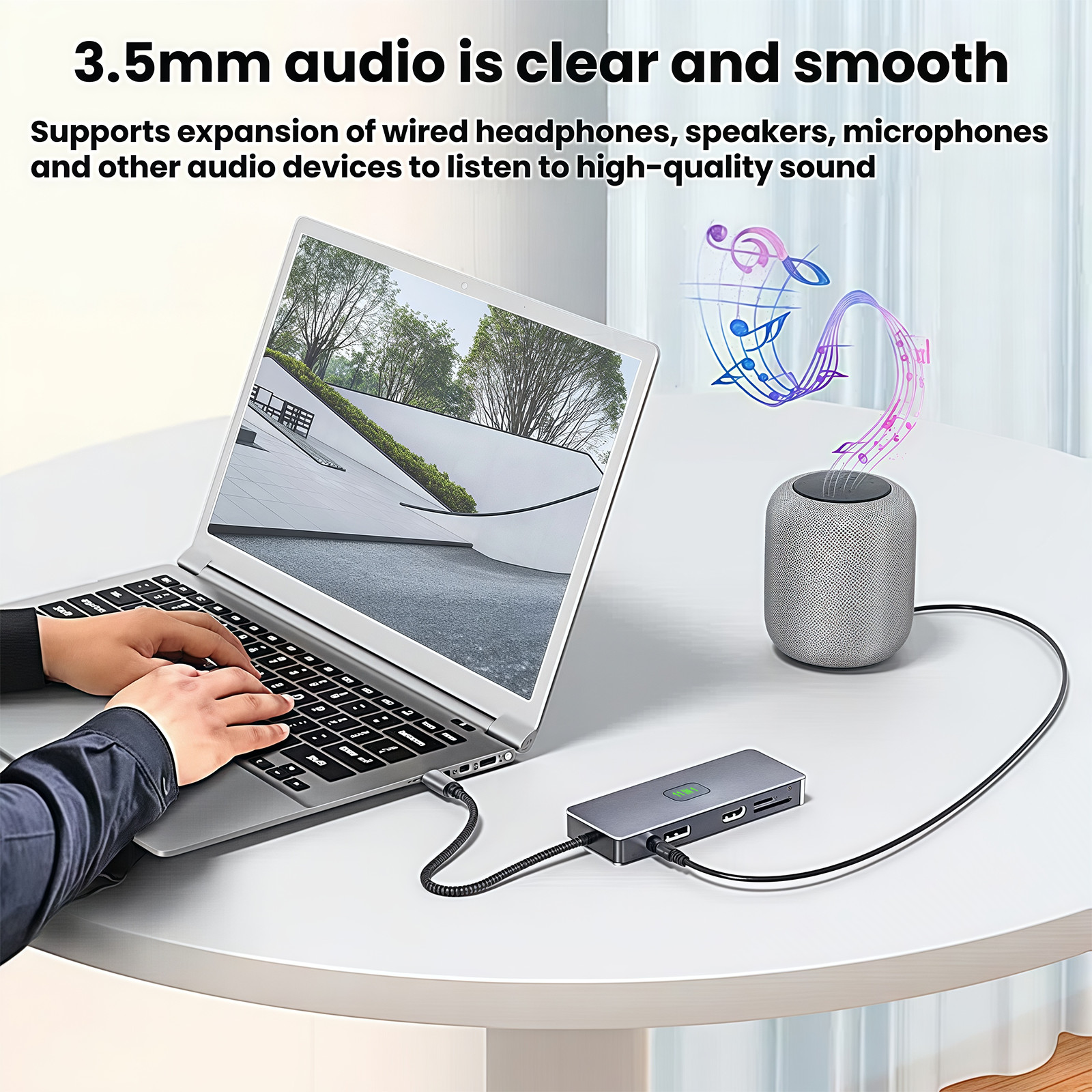 USB-C Docking Station Dual Monitor With 2 HDMI+1 DP,Gigabit Ethernet,10Gbps USB3
