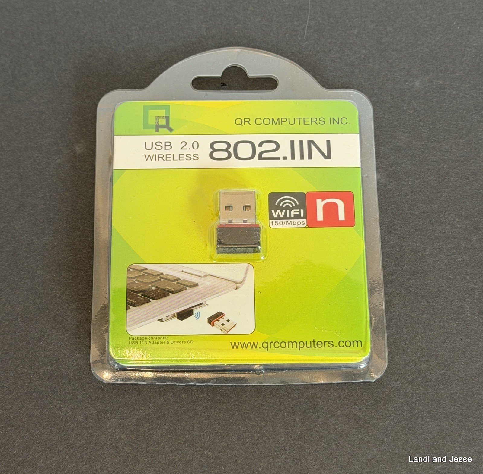 QR COMPUTERS USB 2.0 WIRELESS WIFI ADAPTER 802.IIN MAC/WINDOWS/LINUX/ANDROID