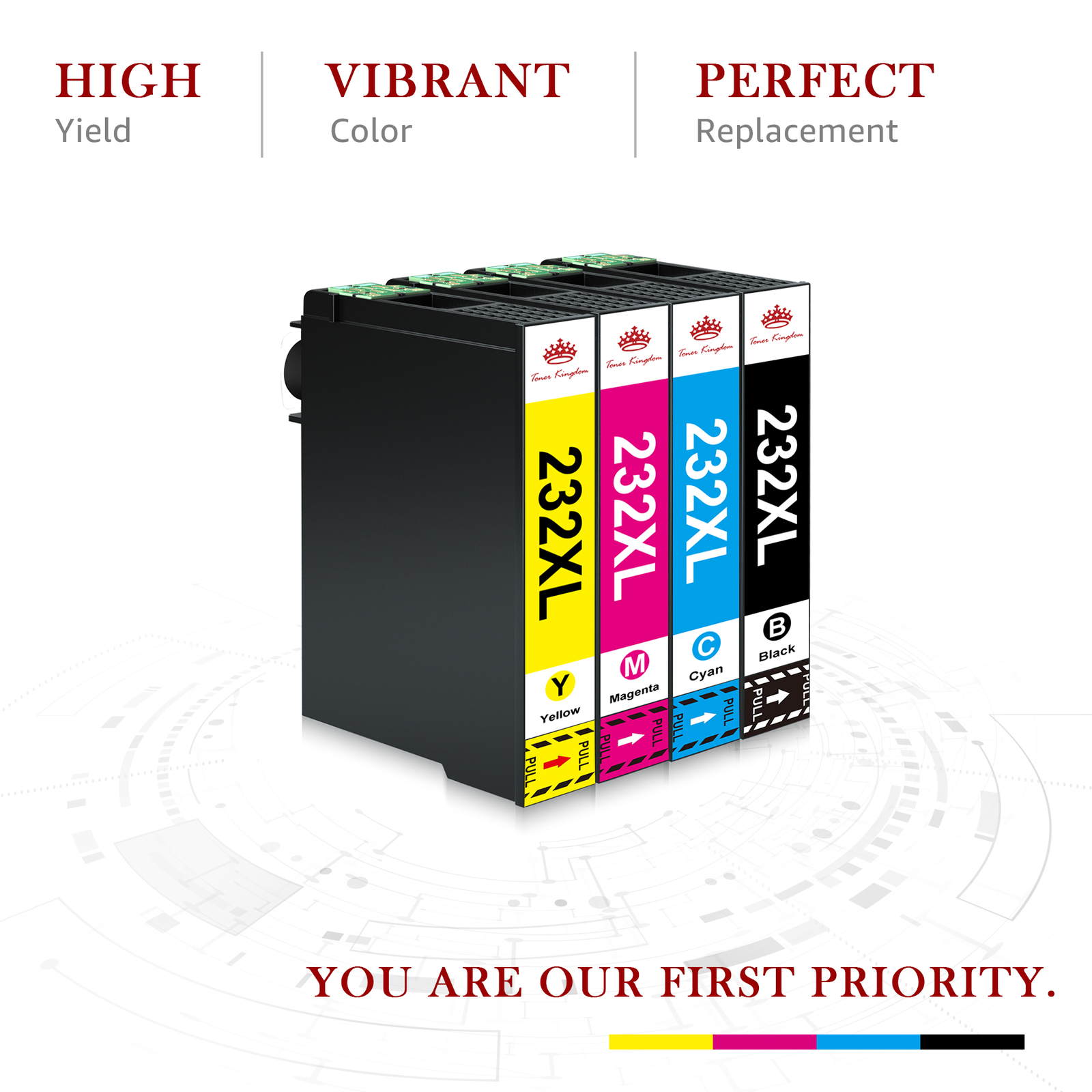 4PK 232 XL T232 Ink Cartridges for Epson 232 XP-4200 XP-4205 WF-2930 WF-2950