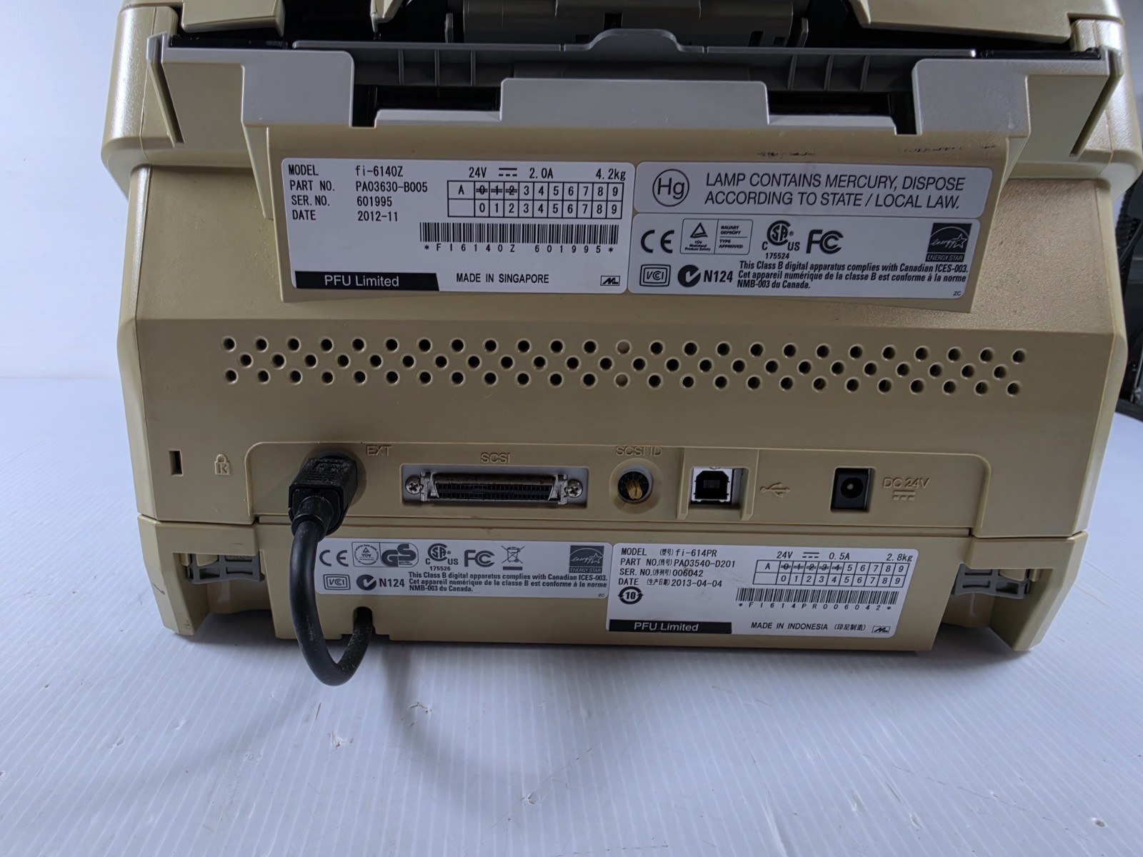 Fujitsu Fi-6140Z Fi-614PR FULL SET Color Duplex Document Scanner USB Accessories