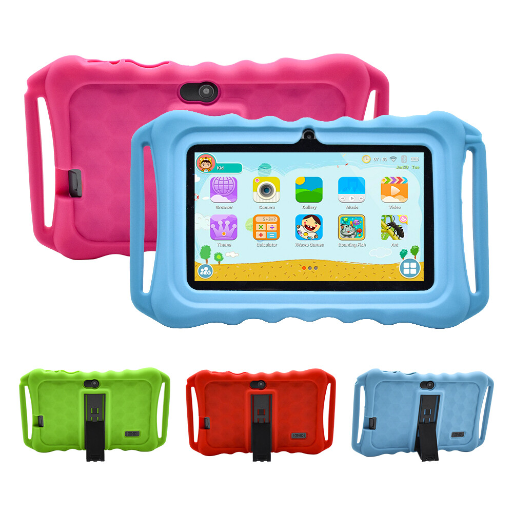 7 in Tablet PC For Kids 64GB Android 9.0 Quad-Core Dual Cameras WiFi Bundle Case