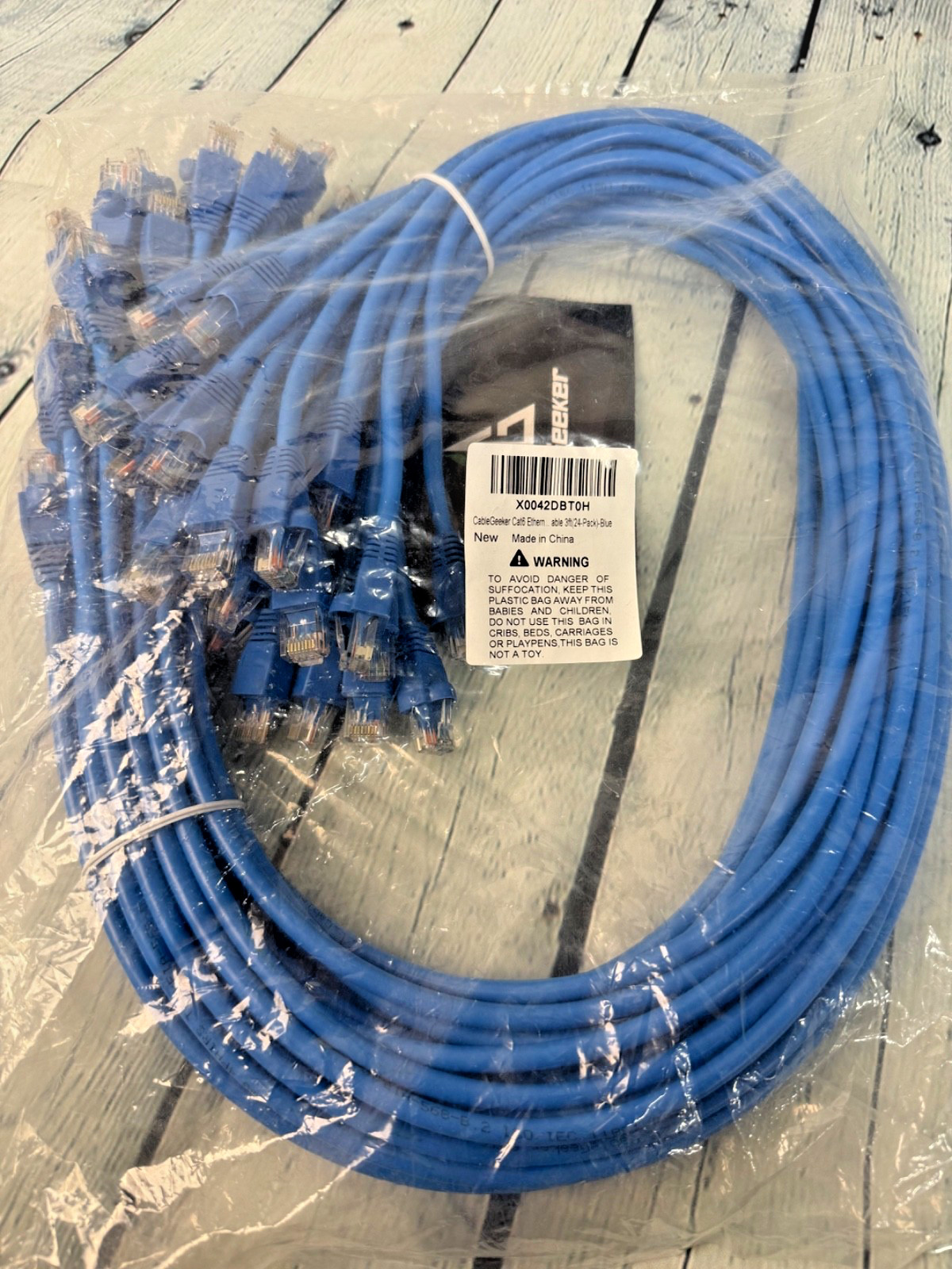 Cat6 Ethernet Patch Cables – 3ft – 24 bulk pack (Blue)